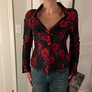 Doncaster dress jacket.  Red and navy detail.